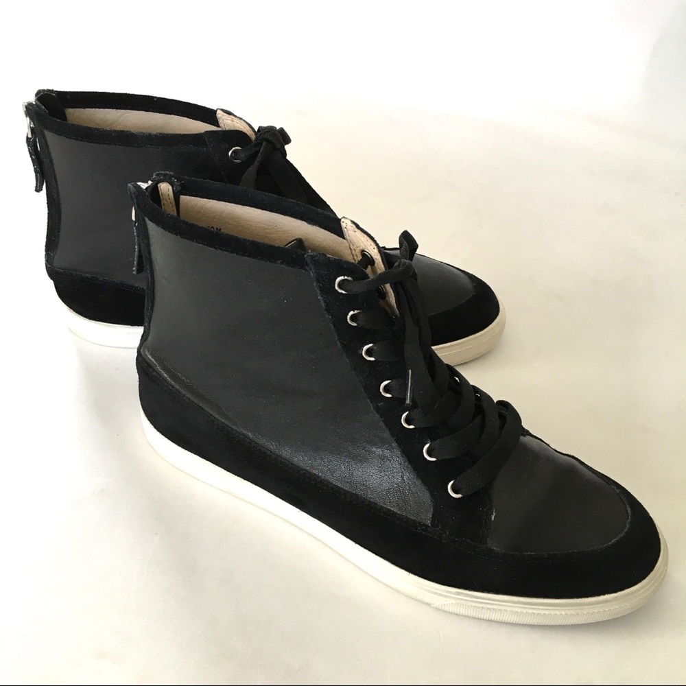 Nine West Bachney High-Top Sneakers Black Lace-Up
